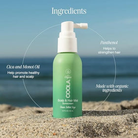 COOLA Organic Scalp Spray misting on hair