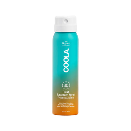 COOLA Organic Sunscreen SPF 30 Spray 2 Fl Oz Tropical Coconut front view