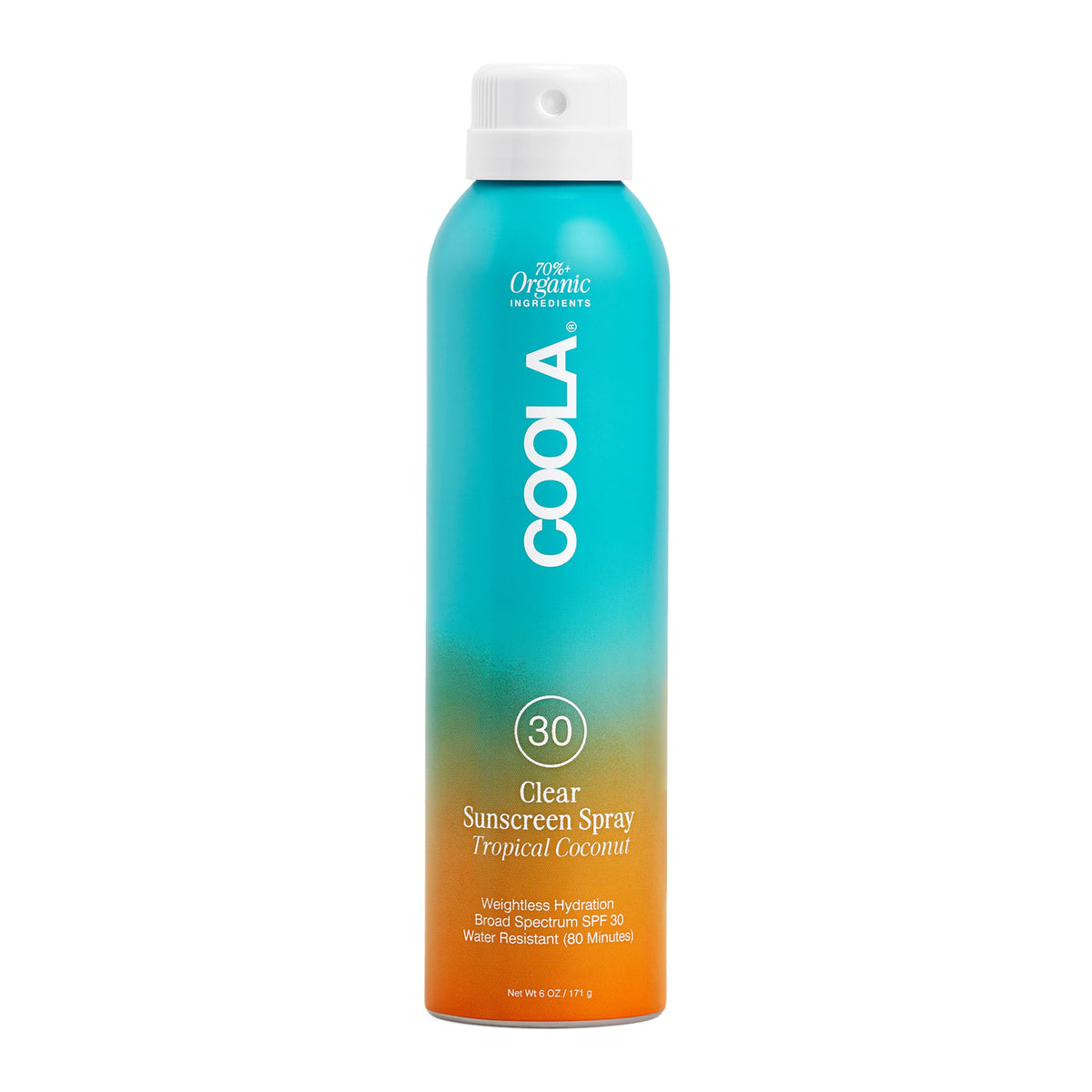 COOLA Organic Sunscreen SPF 30 Tropical Coconut Spray front view