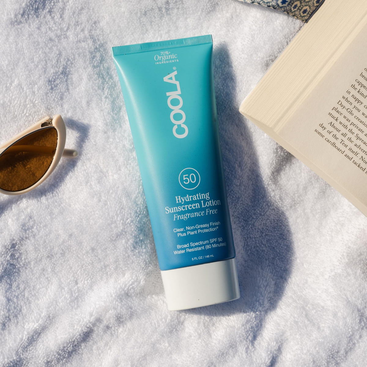 COOLA Organic Sunscreen SPF 50 Body Lotion side view showing pump top