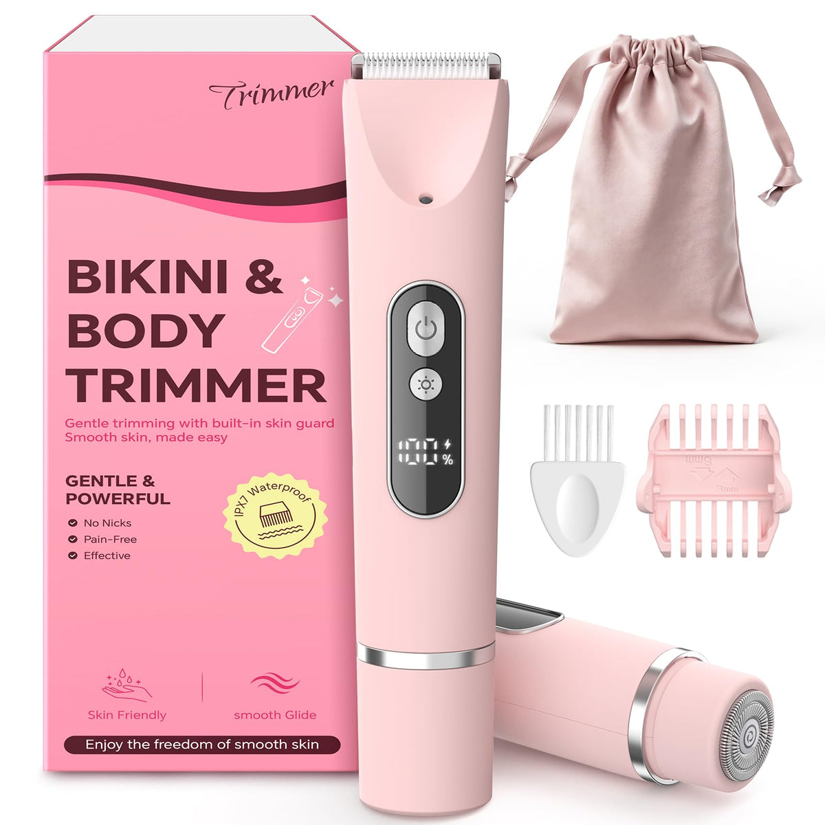 CoolHair Bikini Trimmer front view in pink
