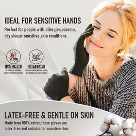 COOLJOB Moisturizing Gloves being worn during skincare routine