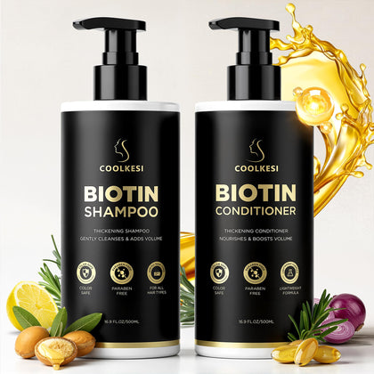 COOLKESI Biotin Hair Growth Shampoo and Conditioner Set front view