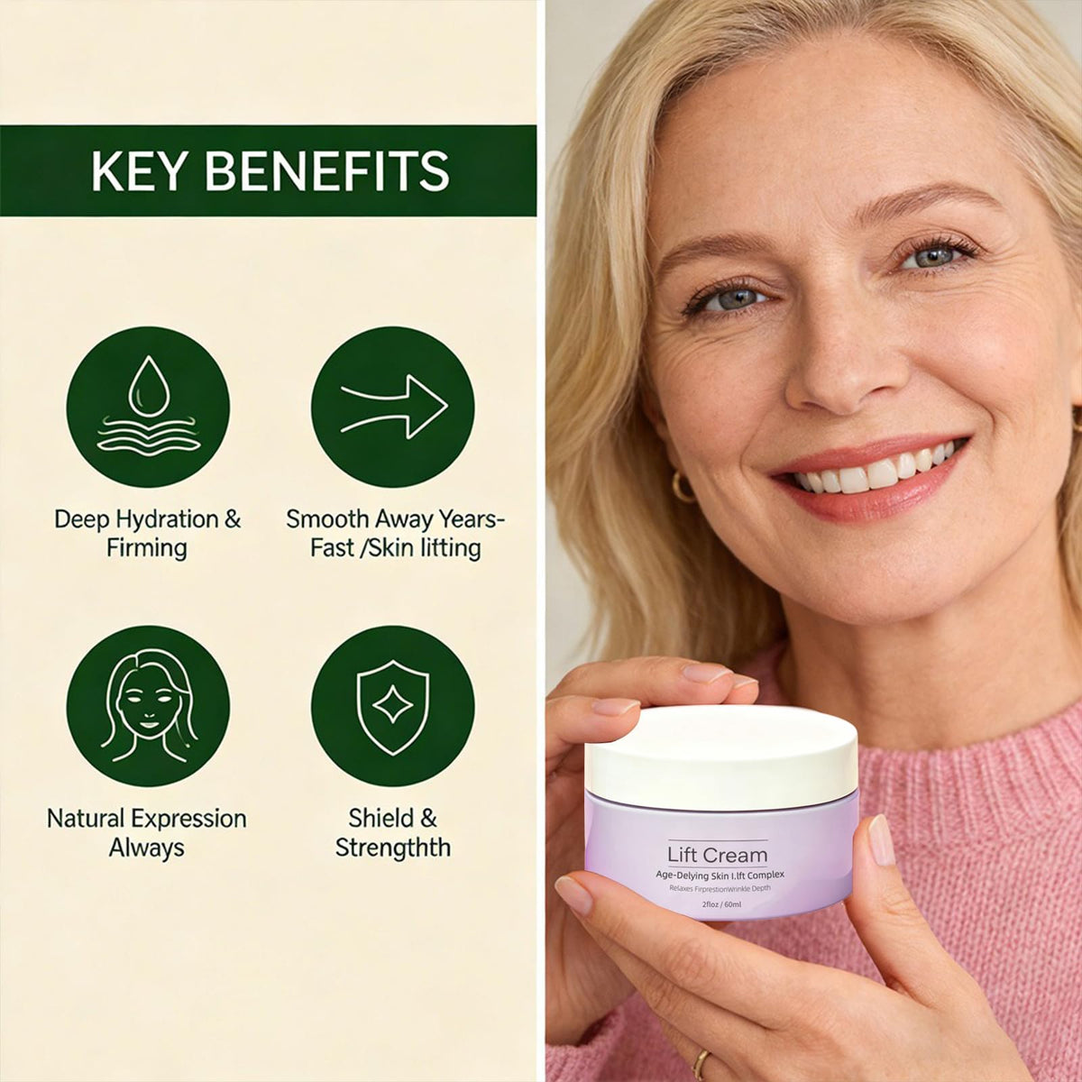 Coolord Lift Cream 60ml with natural ingredients