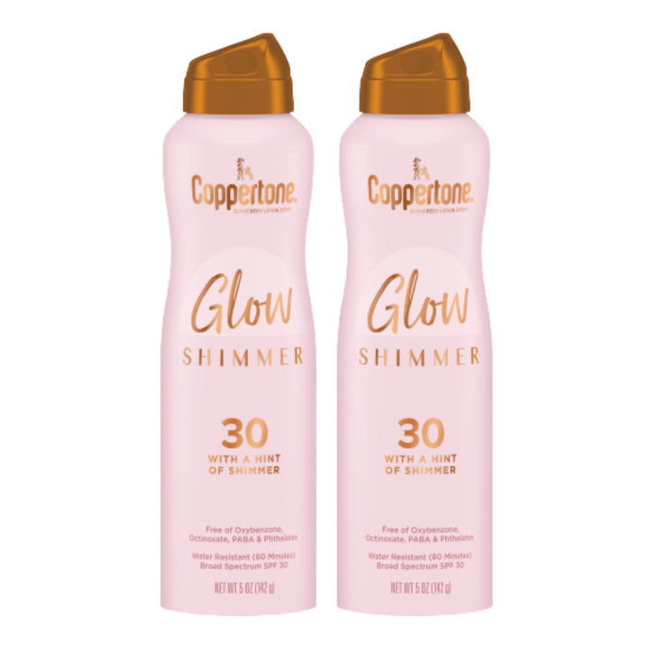 Coppertone Glow Shimmer Sunscreen Spray SPF 30 front view