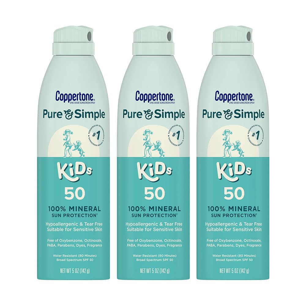 Coppertone Pure and Simple Kids Sunscreen Spray SPF 50, front view
