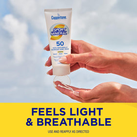 Coppertone Sport Mineral Sunscreen Lotion SPF 50 packaging details