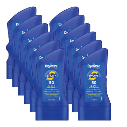 Coppertone SPORT Sunscreen Lotion SPF 50, 12 bottles front view