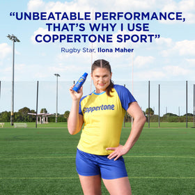 Coppertone SPORT Sunscreen Spray SPF 30 side view of bottle