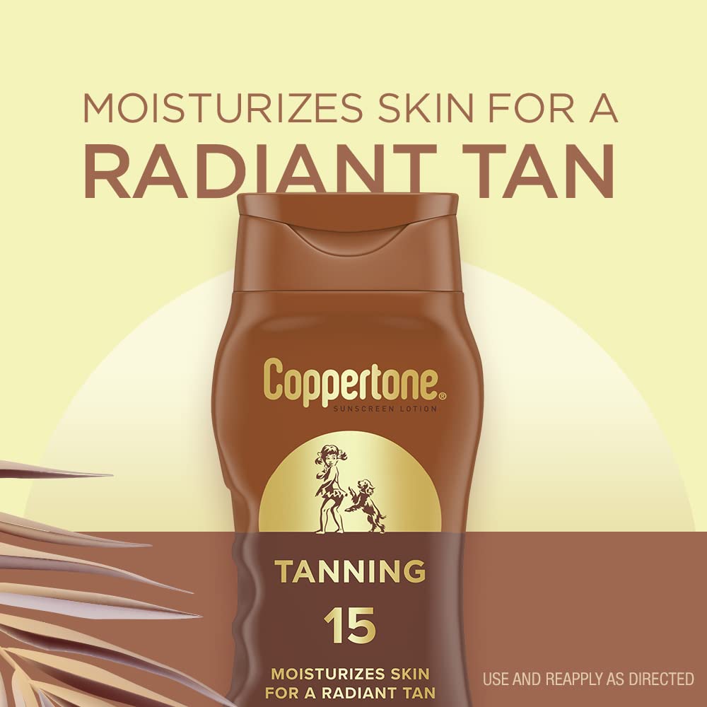 Coppertone Tanning Sunscreen Lotion SPF 8 back view with ingredients