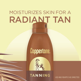Coppertone Tanning Sunscreen Spray SPF 15 side view showing spray nozzle