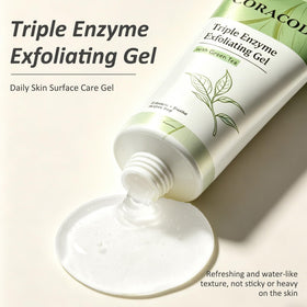 CORACODE Triple Enzyme Green Tea Exfoliating Aqua Peel Gel application on skin