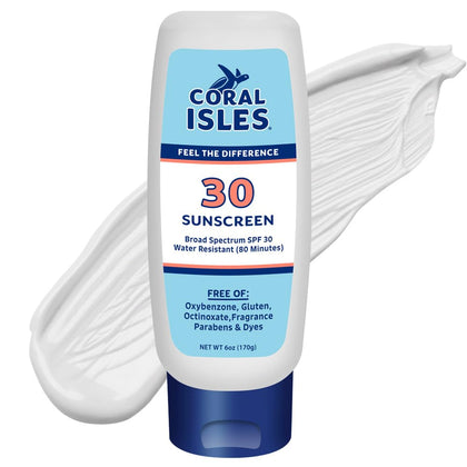 Coral Isles SPF 30 Lotion front view with packaging