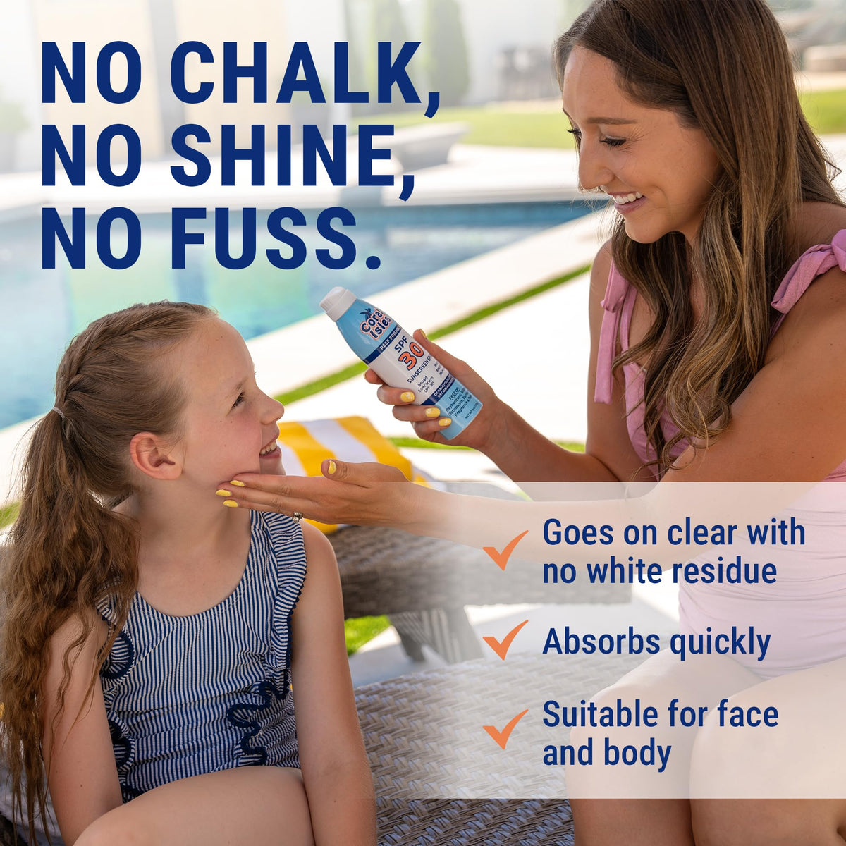 Coral Isles SPF 30 Spray Sunscreen bottle with ocean background