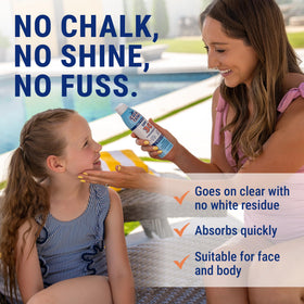 Coral Isles SPF 30 Spray Sunscreen bottle with ocean background