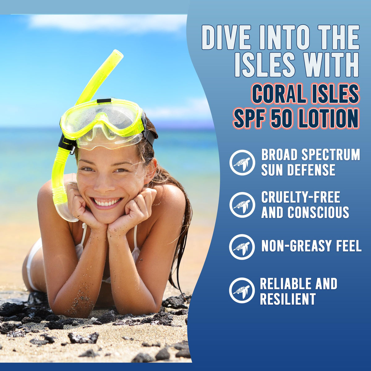 Coral Isles SPF 50 Lotion application on skin