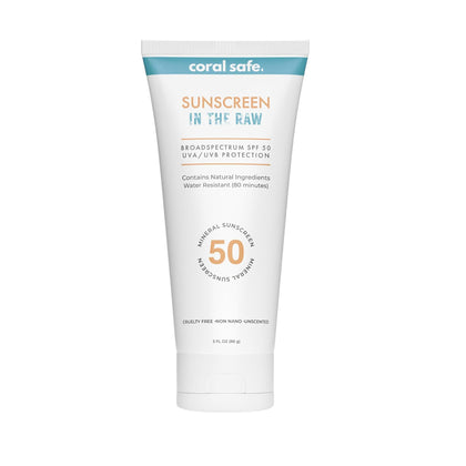 Coral Safe Sunscreen Lotion SPF 50 front view with eco-friendly packaging
