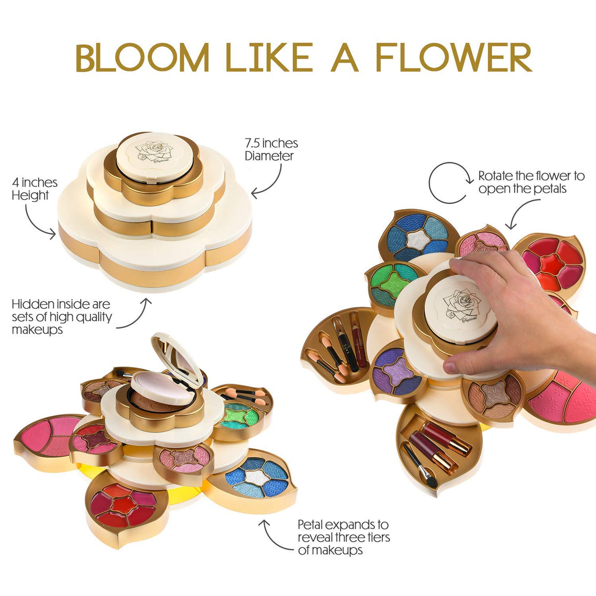 CoralBeau All In One Makeup Kit with blush powders and applicators