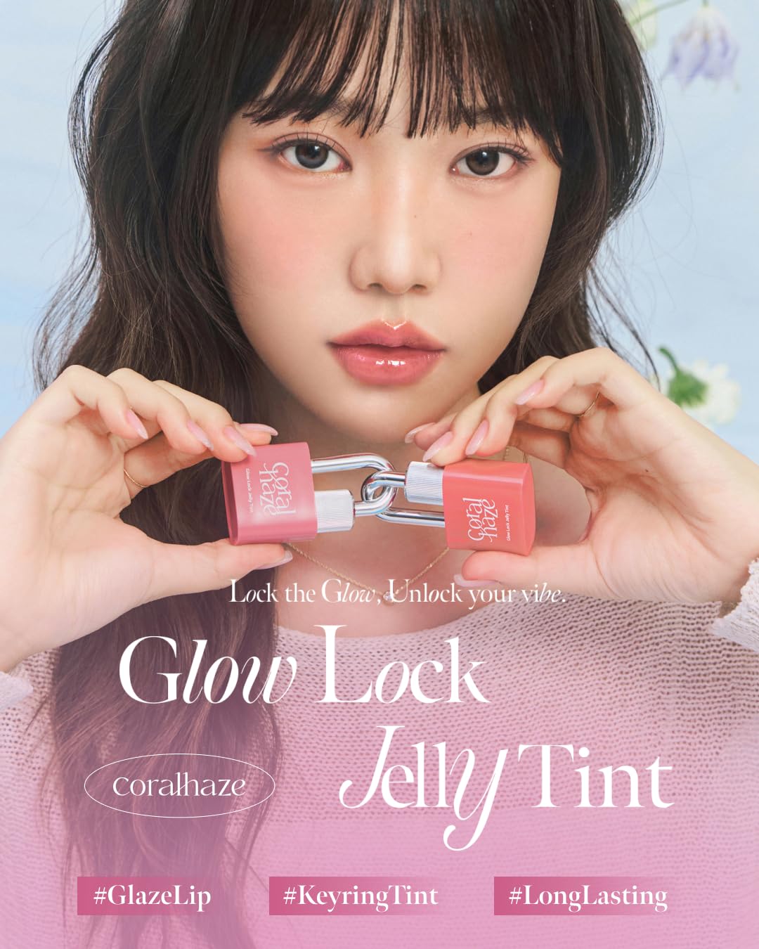 CORALHAZE Glow Lock Jelly Tint 106 Chewy lock-shaped design