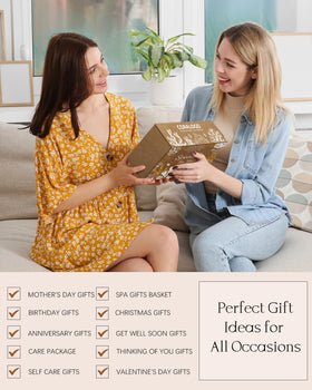 Coralogo Rose Spa Gift Basket with blank gift card for personal messages