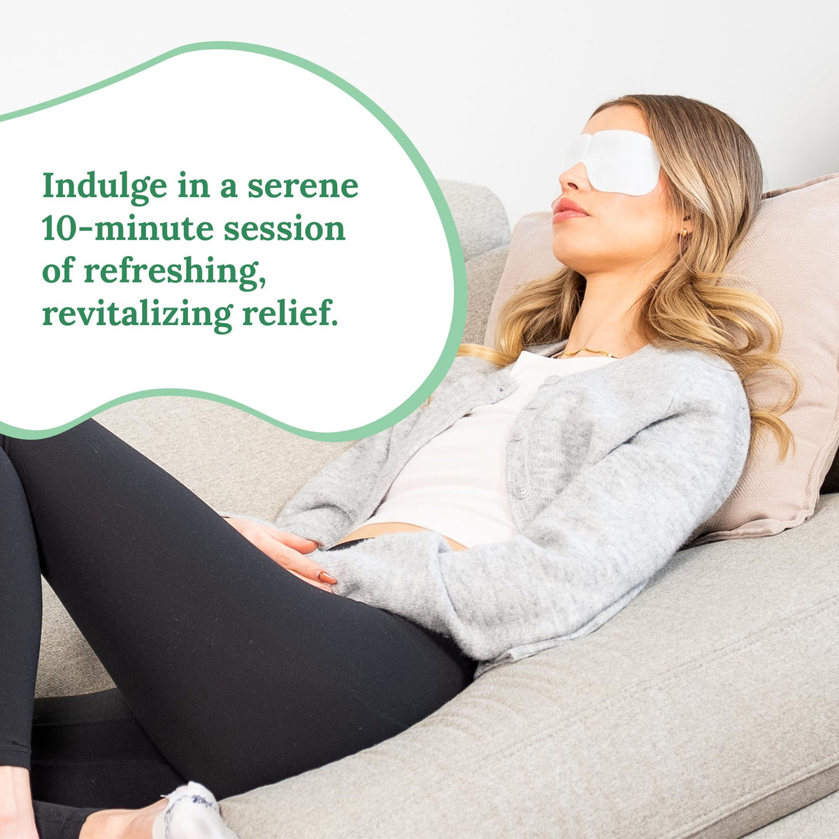 CorneaCare Hydrogel Eye Masks being applied on closed eyes