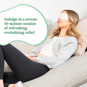 CorneaCare Hydrogel Eye Masks being applied on closed eyes
