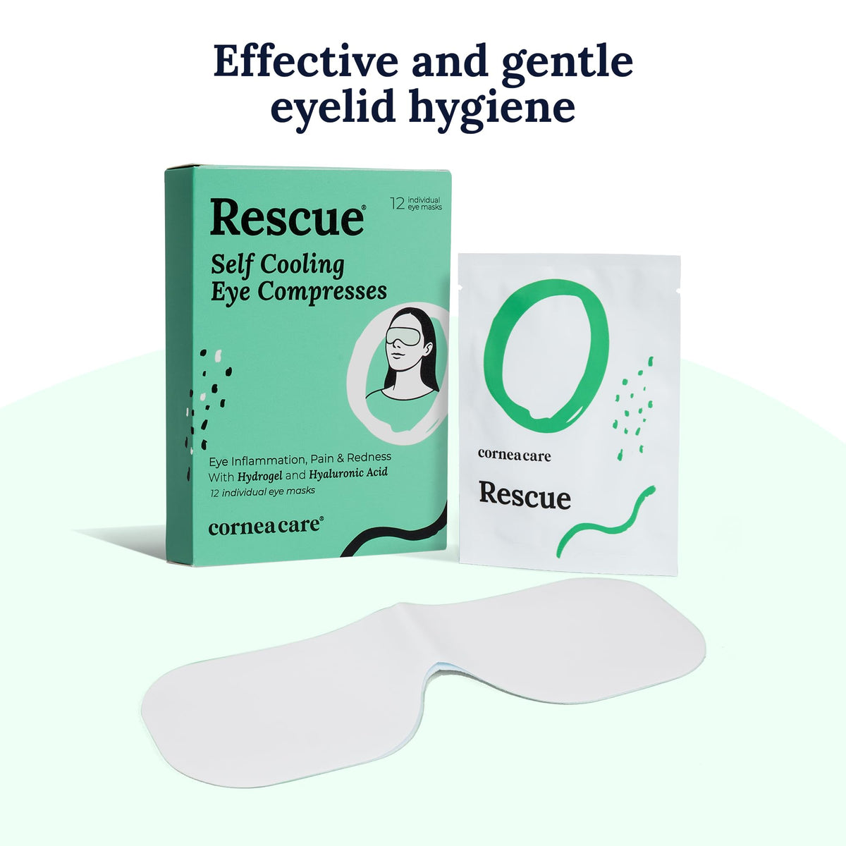 CorneaCare Hydrogel Eye Masks displayed on a flat surface