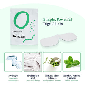 CorneaCare Hydrogel Eye Masks in a travel pouch