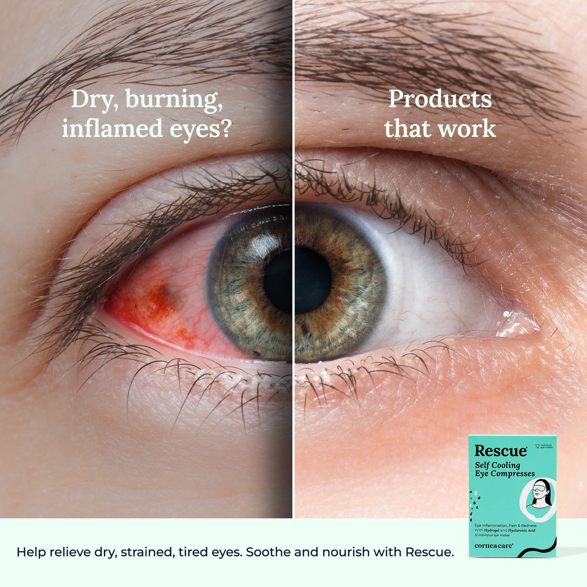 CorneaCare Hydrogel Eye Masks with ingredients list