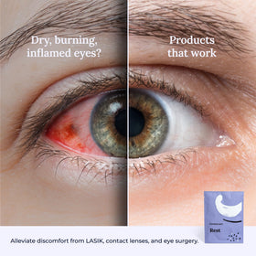 CorneaCare Rest warm compress in use on eyes