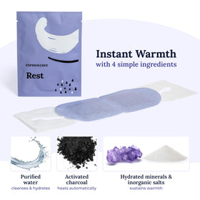CorneaCare Rest warm compress lifestyle scene