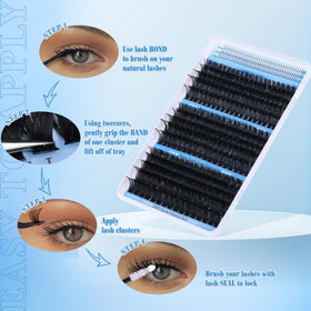 CORUSCATE lash clusters applied for a natural appearance