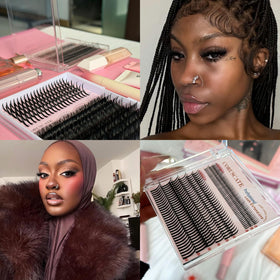CORUSCATE Lash Clusters displayed with other false lashes