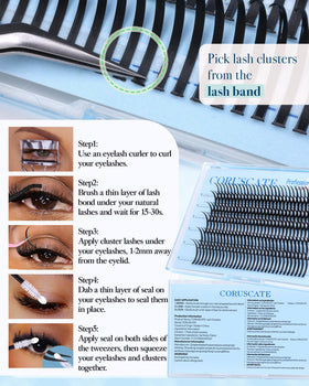 CORUSCATE Lash Clusters Spikes 16mm-22mm styled lashes
