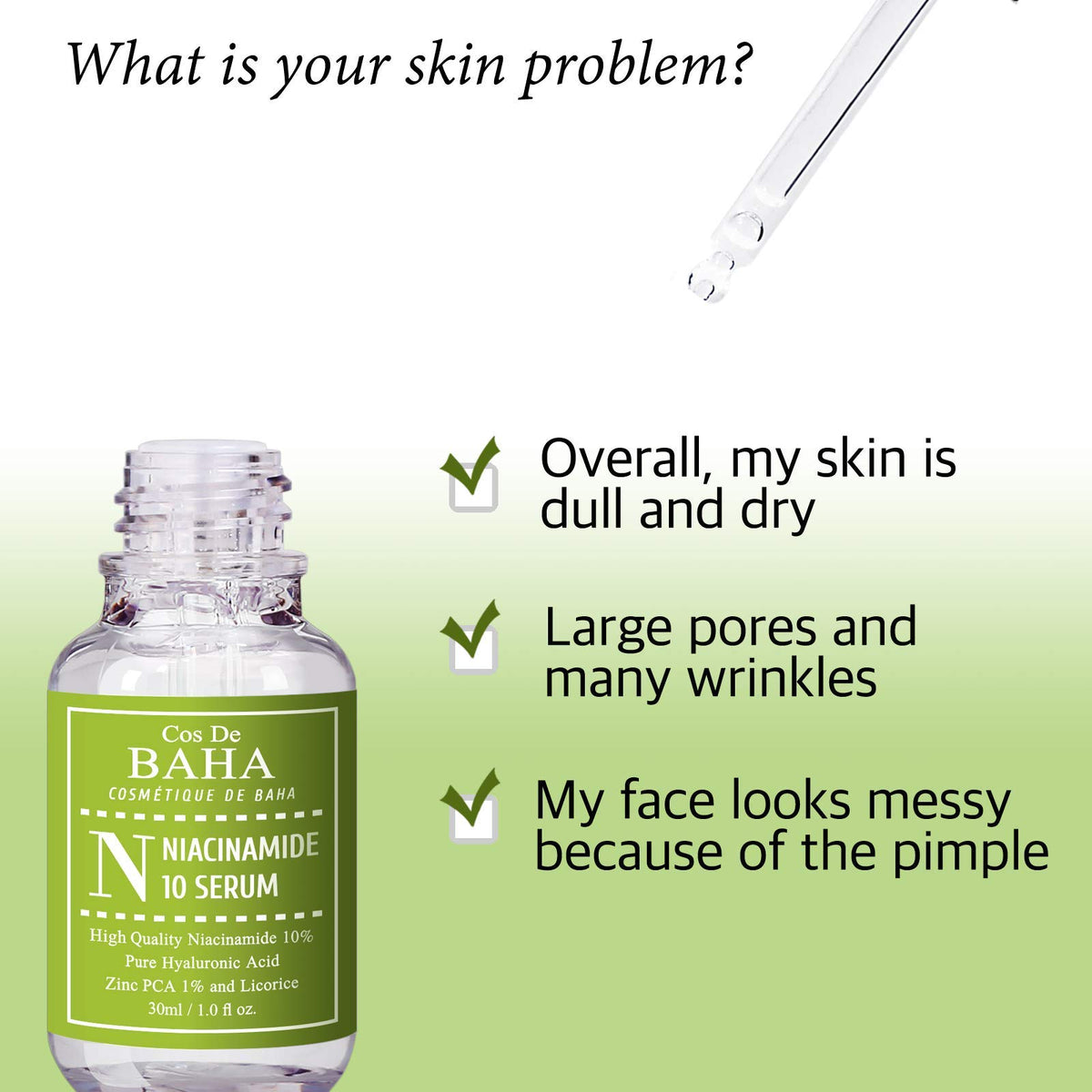 Cos De BAHA Niacinamide 10% Serum 30ml side view