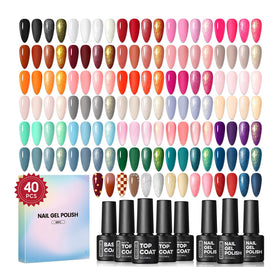 COSCELIA 40pcs Gel Nail Polish Set with 35 vibrant colours