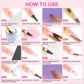 COSCELIA Acrylic Nail Kit in use on nails
