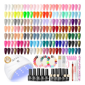 COSCELIA Gel Nail Kit 55 colours with UV light and tools