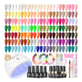 COSCELIA Gel Nail Polish Kit with UV light and 55 colours