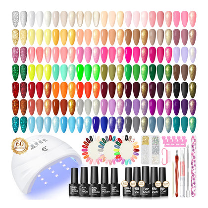 COSCELIA Gel Nail Polish Kit with UV light and 55 colours