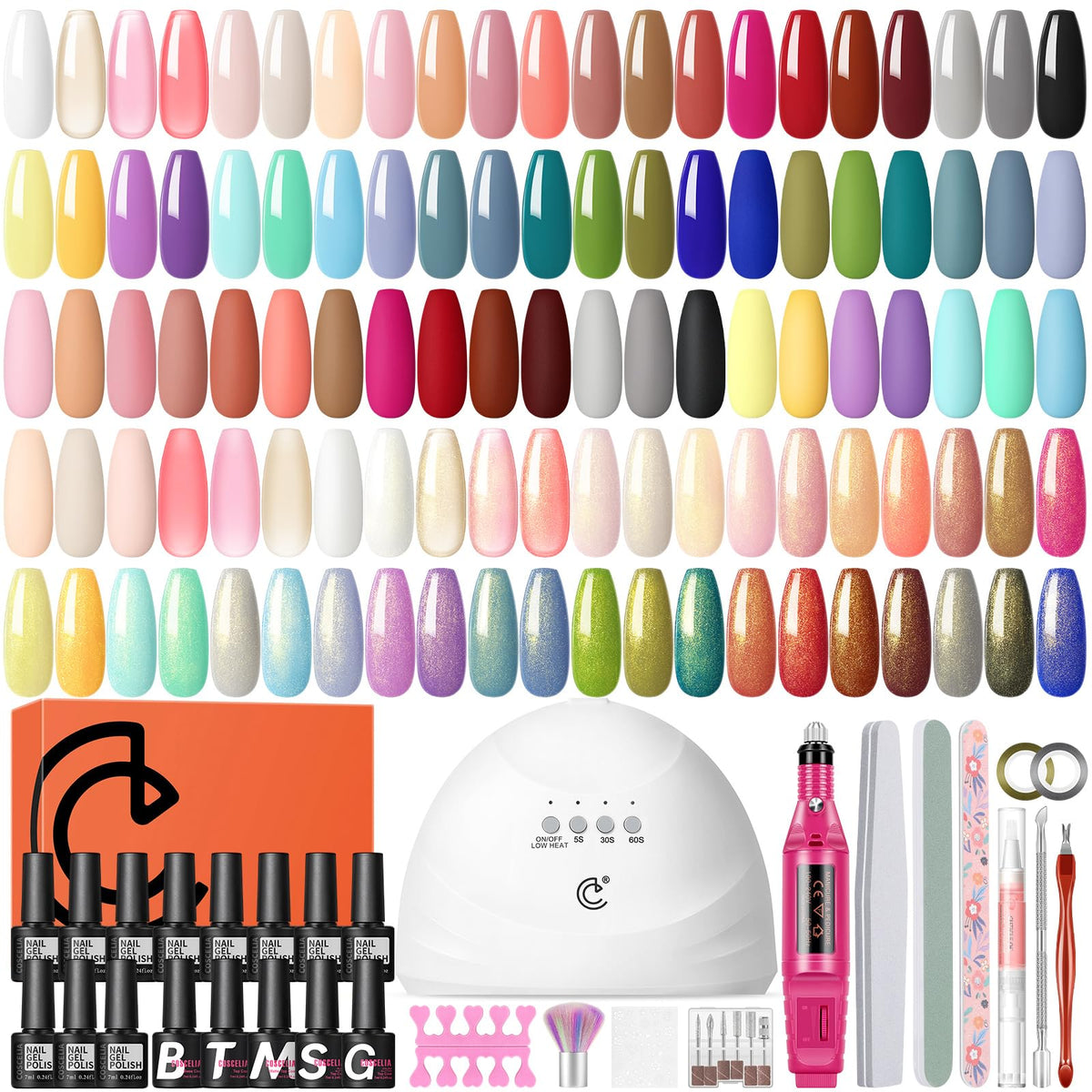 COSCELIA Gel Nail Polish Kit with UV light and nail drill
