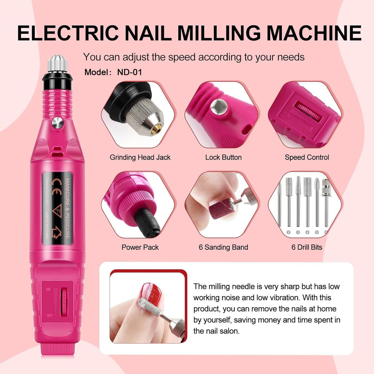 COSCELIA nail drill model ND-01 with accessories