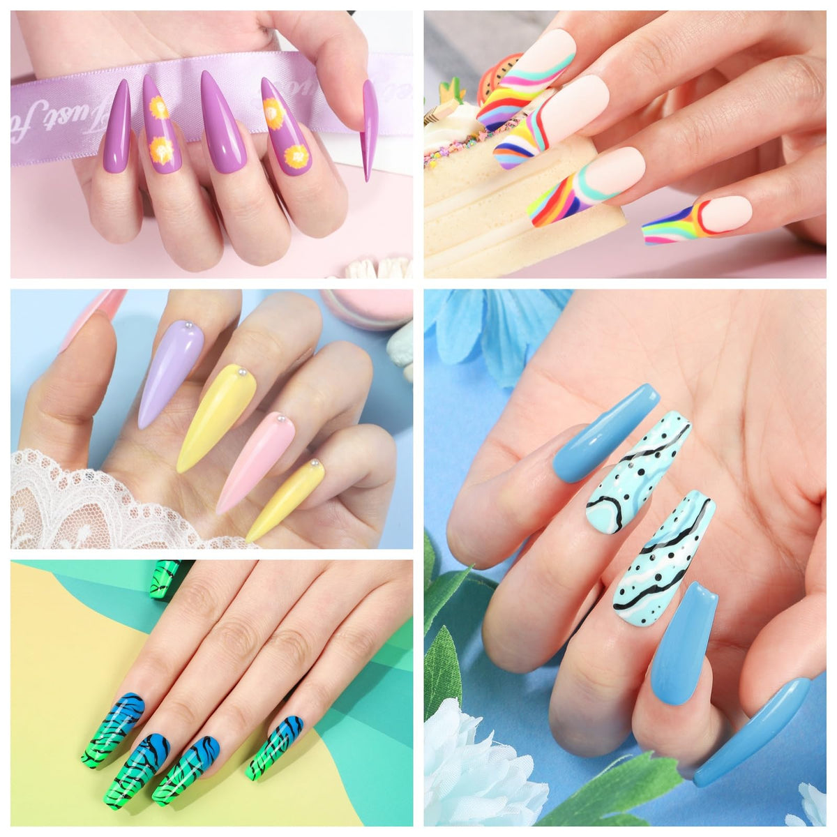 COSCELIA nail polish set including top and base coats