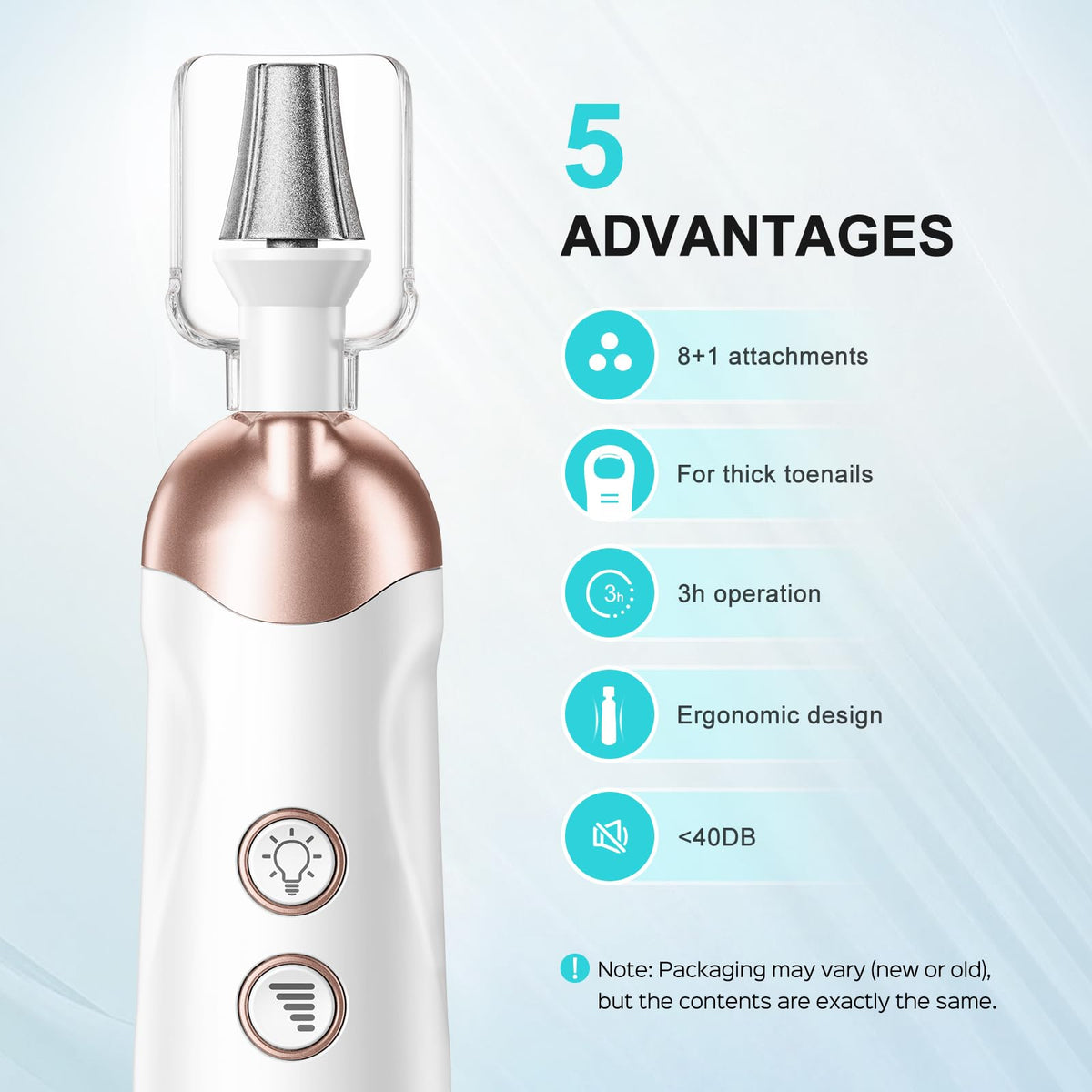 COSLUS C43 electric nail file with LED light and drill bits