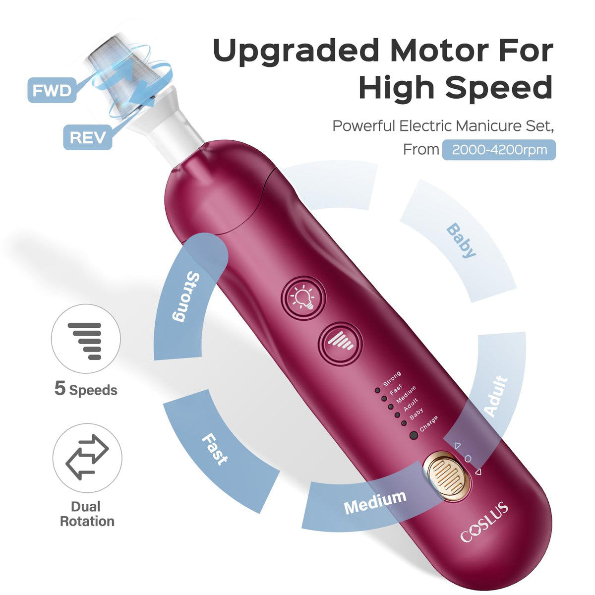 COSLUS C43 portable nail drill in travel bag