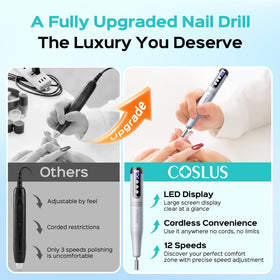 COSLUS C50 nail drill showing 12-speed control settings