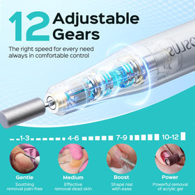 COSLUS C50 nail drill with accessories on a beauty station