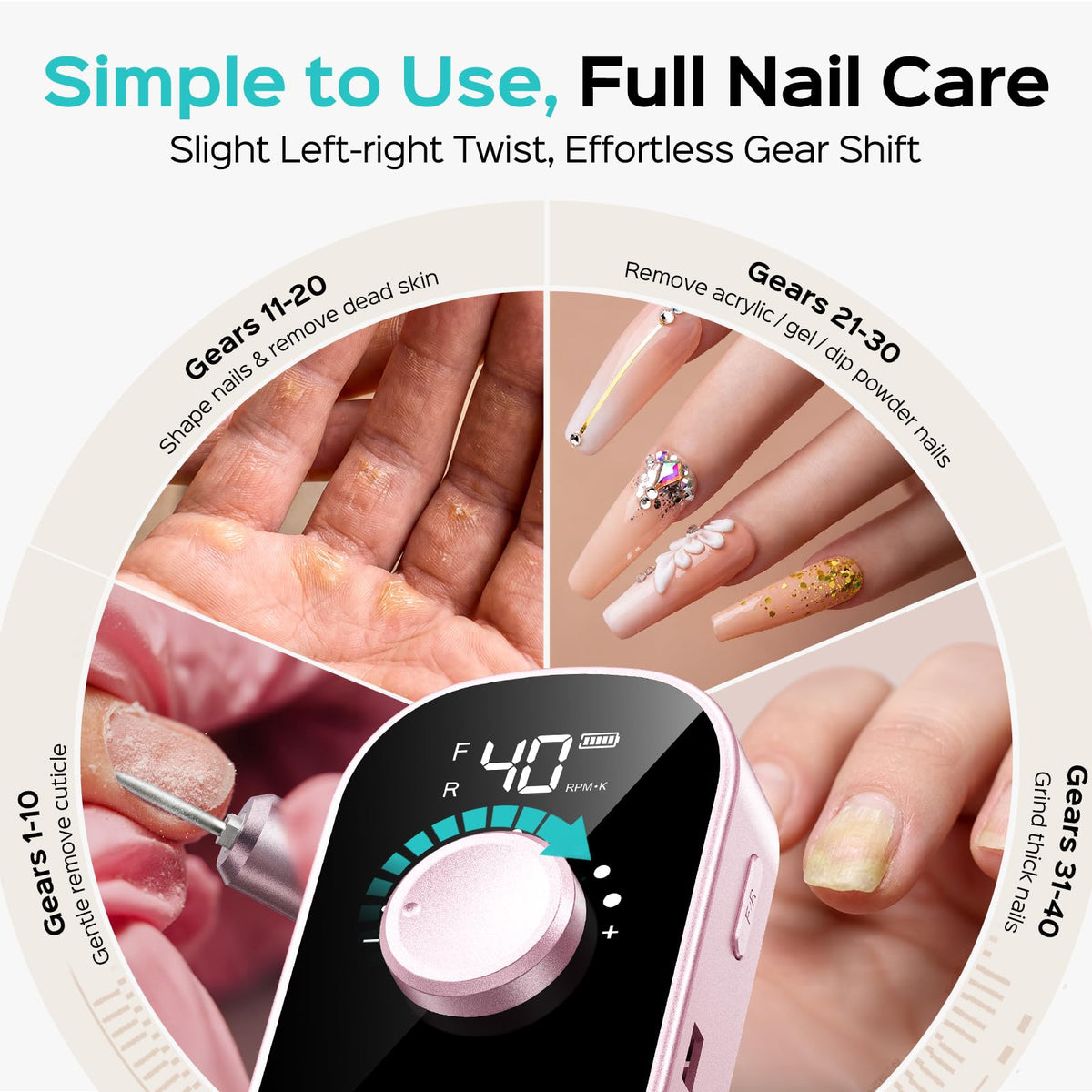 COSLUS E51 nail drill with charging cable