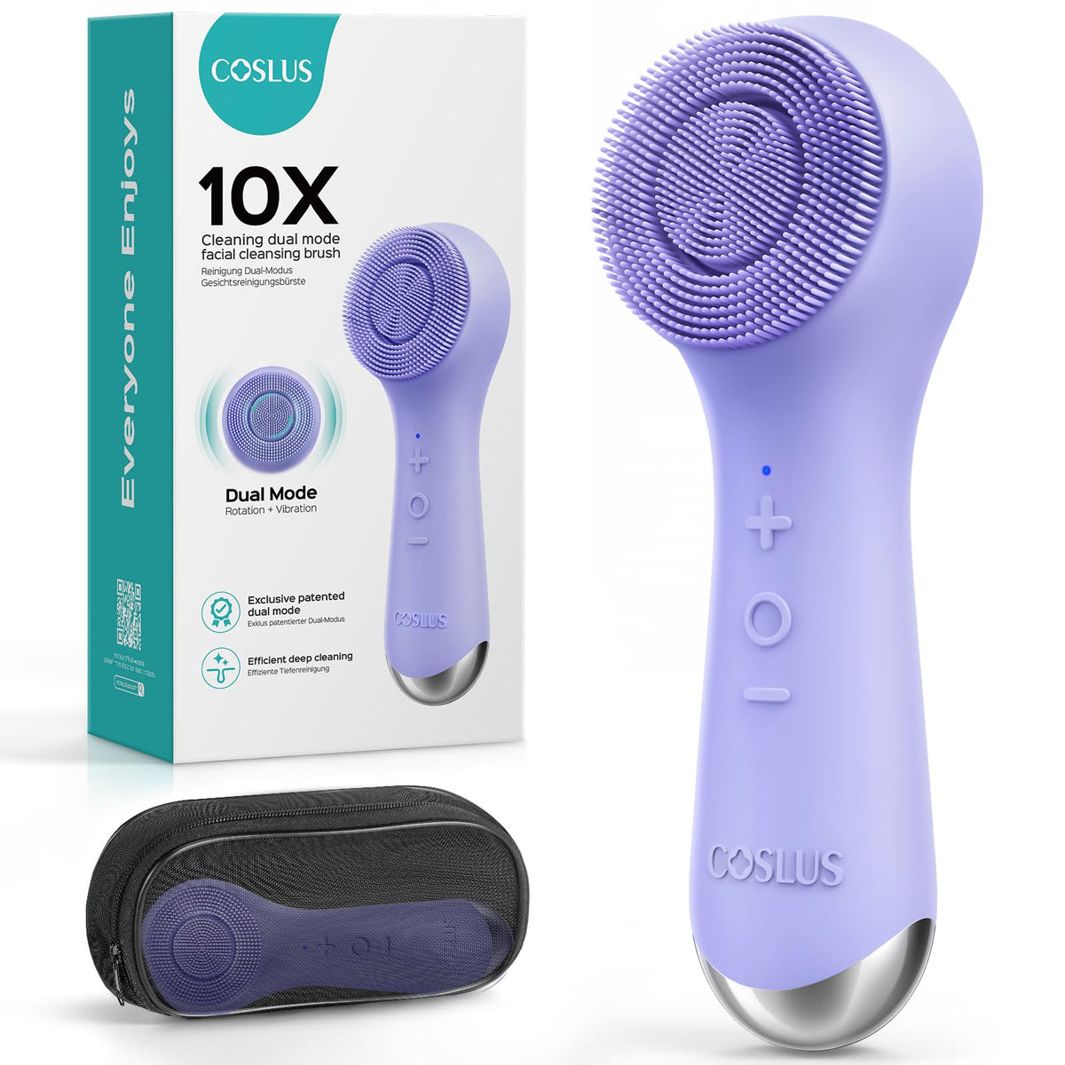 COSLUS Face Scrubber front view with silicone bristles