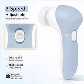 COSLUS Facial Cleansing Brush in use during shower